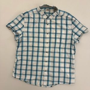 Green White Stripped Reaction Kenneth Cole SS XXL Men’s Button Shirt 2XL